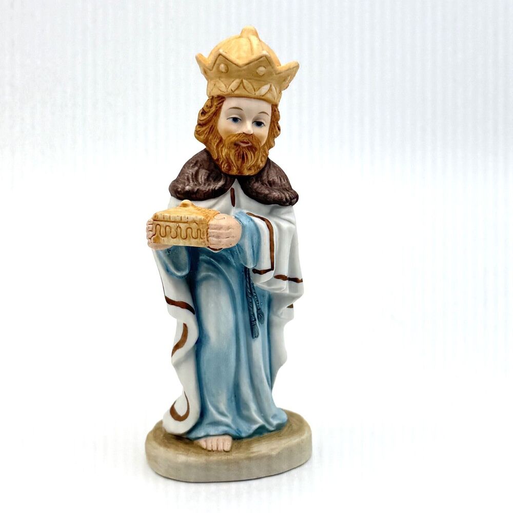 Creative Art Flowers Christmas Nativity Wise Man Figurine Blue Replacement X2451